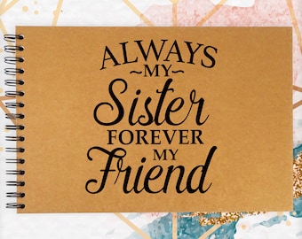 Sister Friends Forever A3/A4/A5 Scrapbook Photo Album Memory Keepsake, Black, Kraft, White