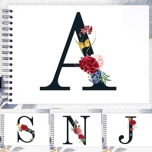 Carta decorativa de monograma A3/A4/A5 alfabeto Scrapbook Photo Album Memory Keepsake Gift