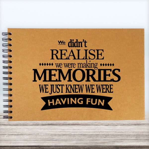 Making Memories A3/A4/A5 Scrapbook Photo Album Memory Keepsake, Black, Kraft, White