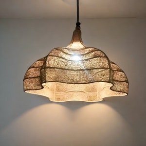 Kronleuchter im neuen Wellenstil, handgefertigte Rattanlampen, Stroh-Hängelampe aus Bast