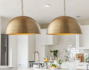 Set of 2 Dome Pendant Light, Hanging Light Fixture, Pendant Ceiling Light, Modern Lighting , Kitchen Island Light