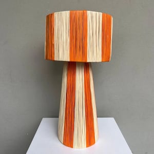 Natural raffia lamp oronge, raffia lampshade, TABLE LAMPSHADES