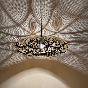 Moroccan Brass Pendant Light, Moroccan Light Fixtures, Pendant Lighting, Simple Moroccan pendant lamp