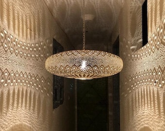 Pendant light, brass pendant light, Moroccan Brass Pendant Light, Moroccan Light Fixtures, Pendant Lighting, Simple Moroccan pendant lamp