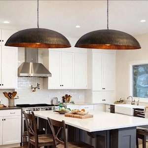 Cb2 hammered brass dome pendant sale