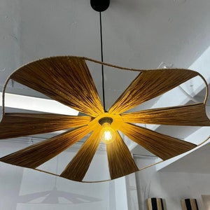 Raffia pendant light natural raffia lamp