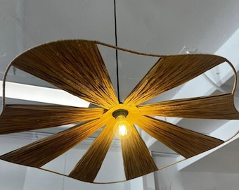 Raffia pendant light natural raffia lamp