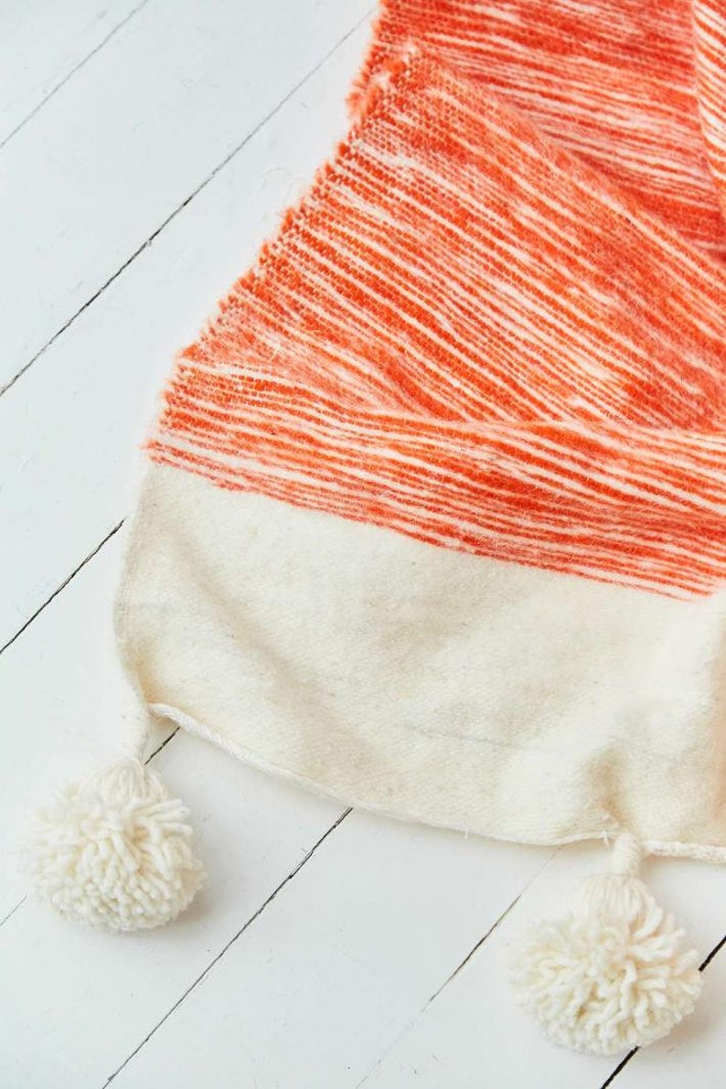 Moroccan Pom Pom Blanket Pom Poms Moroccan Throw Blanket Etsy
