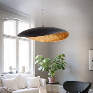 Accesorios de iluminación de cúpula negra martillada, nueva decoración del hogar, luz colgante con 'luz colgante - Diseño de interiores - Regalo perfecto