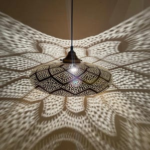 Moroccan Brass Pendant Light, Moroccan Light Fixtures, Pendant Lighting, Simple Moroccan pendant lamp