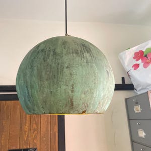 Oxidized pendant Copper Patina Light,Copper Patina Lamp, Hanging Pendant Lighting, Kitchen Island Lighting, Ceiling Light Fixture.