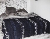 HANDIRA BOHEMIAN THROW Blanket Sequin, Blanket With Sequin, Moroccan Handira, Moroccan Handmade Black Wedding Blanket, Handira Blanket