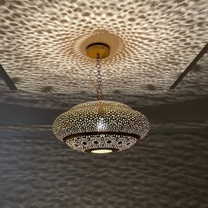 Pendant light, Moroccan Brass Pendant Light, Moroccan Light Fixtures, Pendant Lighting, Simple Moroccan pendant lamp