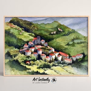 イタリアの村の風景画を印刷できる壁アート イタリア旅行のデジタルプリント アートからすぐに