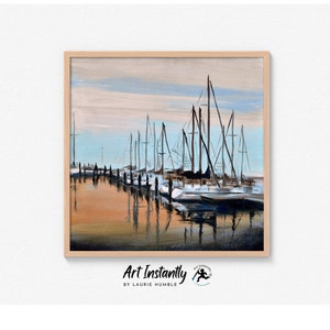 Living Room Walk Decor Sailboat Painting Digital Print Nautical Above Bed Decor Printable Wall Art Instantly
