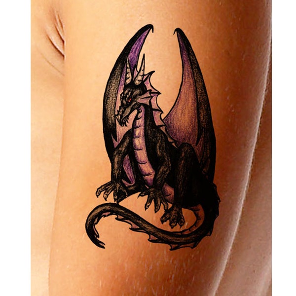 Black Dragon, Dragon Tattoo, Tattoo Design van Art Instantly