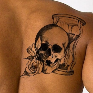 Schwarze Sanduhr Tattoo Design Sofortiger Download Gedenkstätte druckbare Tattoo Illustration von Kunst sofort