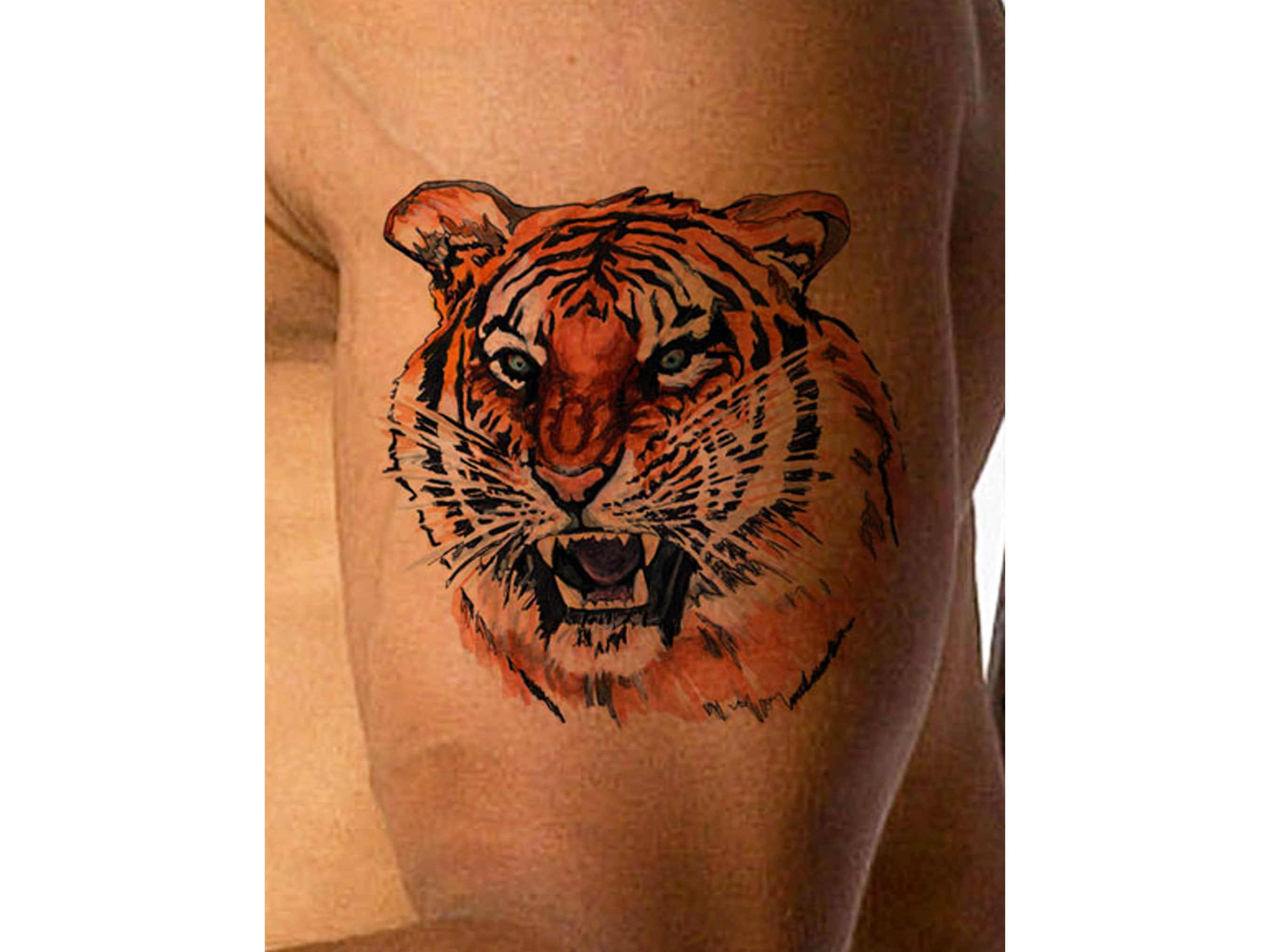 Indian Style Tiger Tattoo Vector Illustration Stock Vector Royalty Free  1309397080  Shutterstock