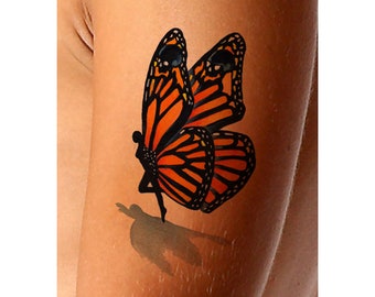 3D Monarch Butterfly Fairy Tattoo Design (Instant Download)