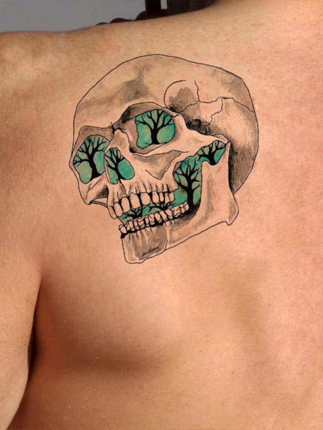 Tattoo Snob  Forest Skull by mikedecay at Black Stone Tattoo