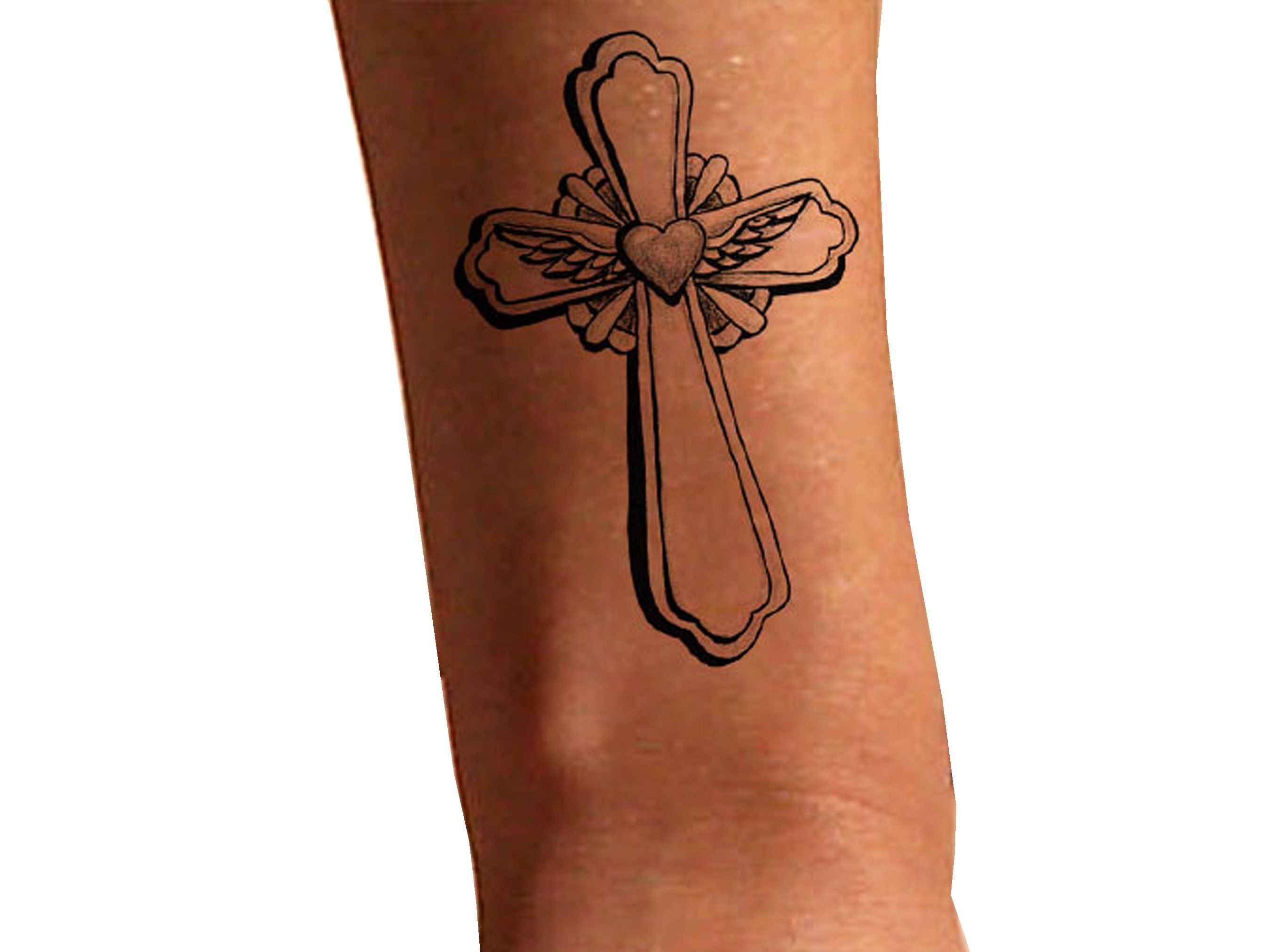 girly cross tattoo