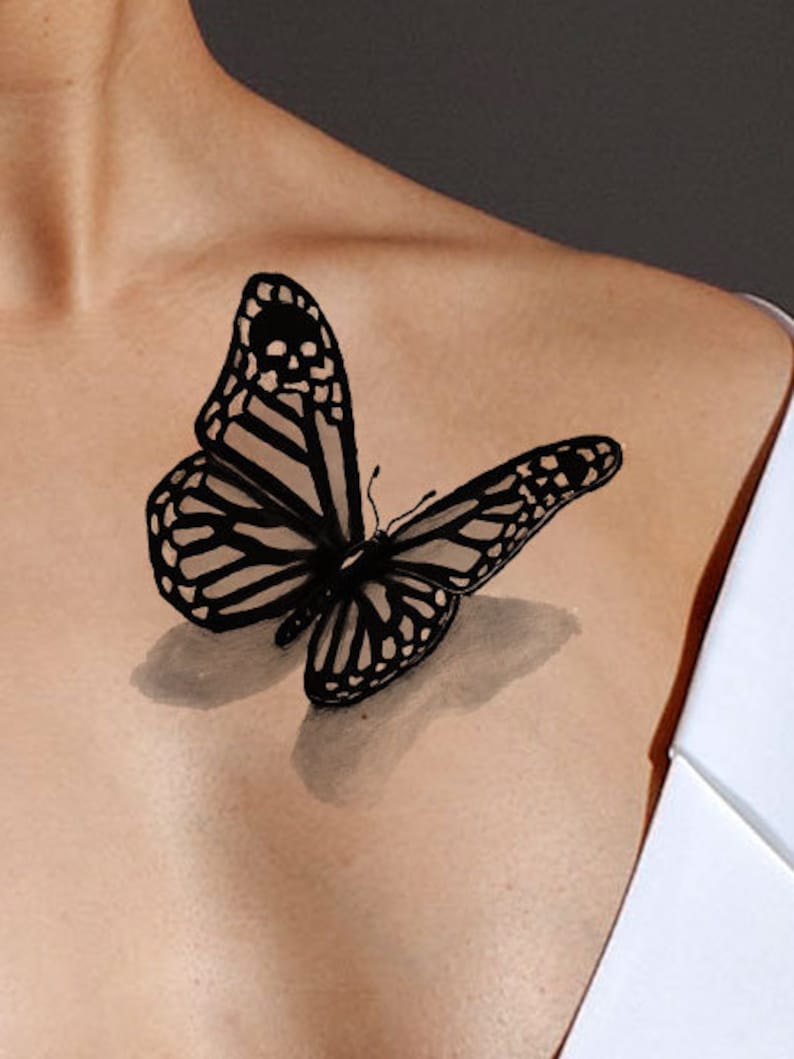 3D Tattoo, Pink Tattoo, Butterfly Tattoo, Tattoo Design from Art Instantly image 9