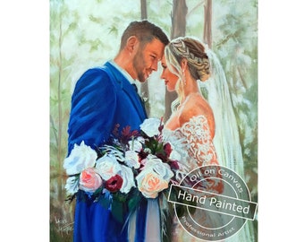 Hand Painted Oil Portrait Wedding Painting From Photos, Fine Art Commission By Laurie Humble from Art Instantly