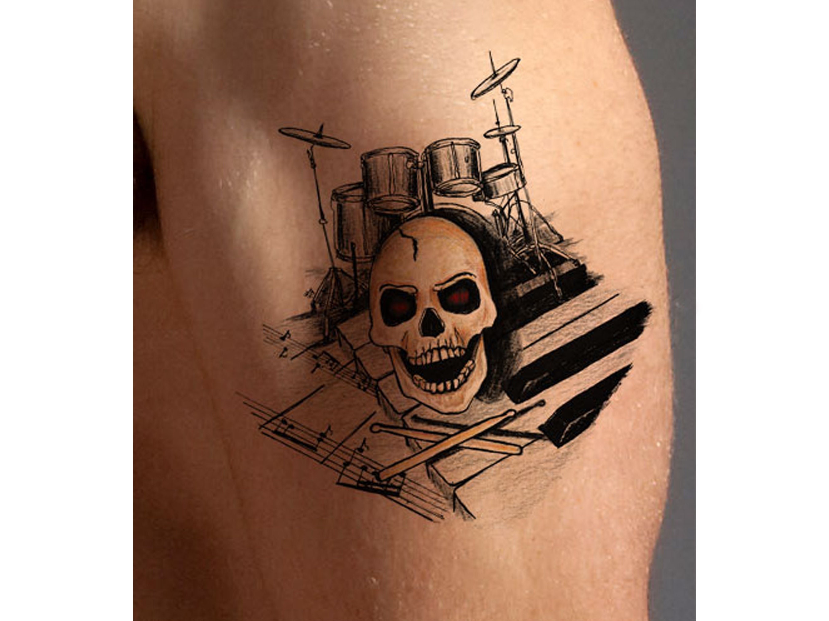 Drum set tattoo design by AngiShy on DeviantArt