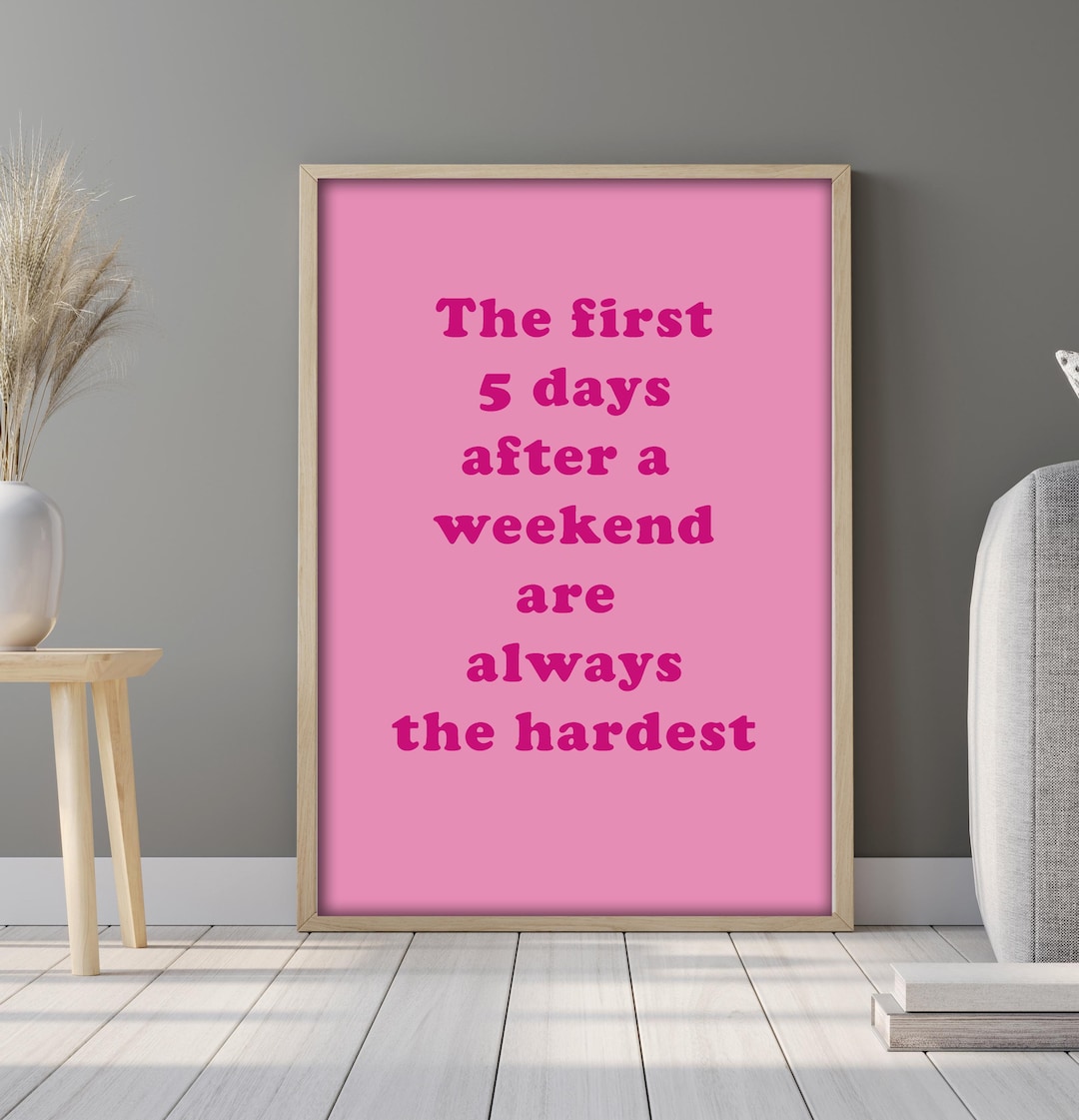 Pink Motivational Quote Print: Fun Office Dorm Decor (digital Download ...