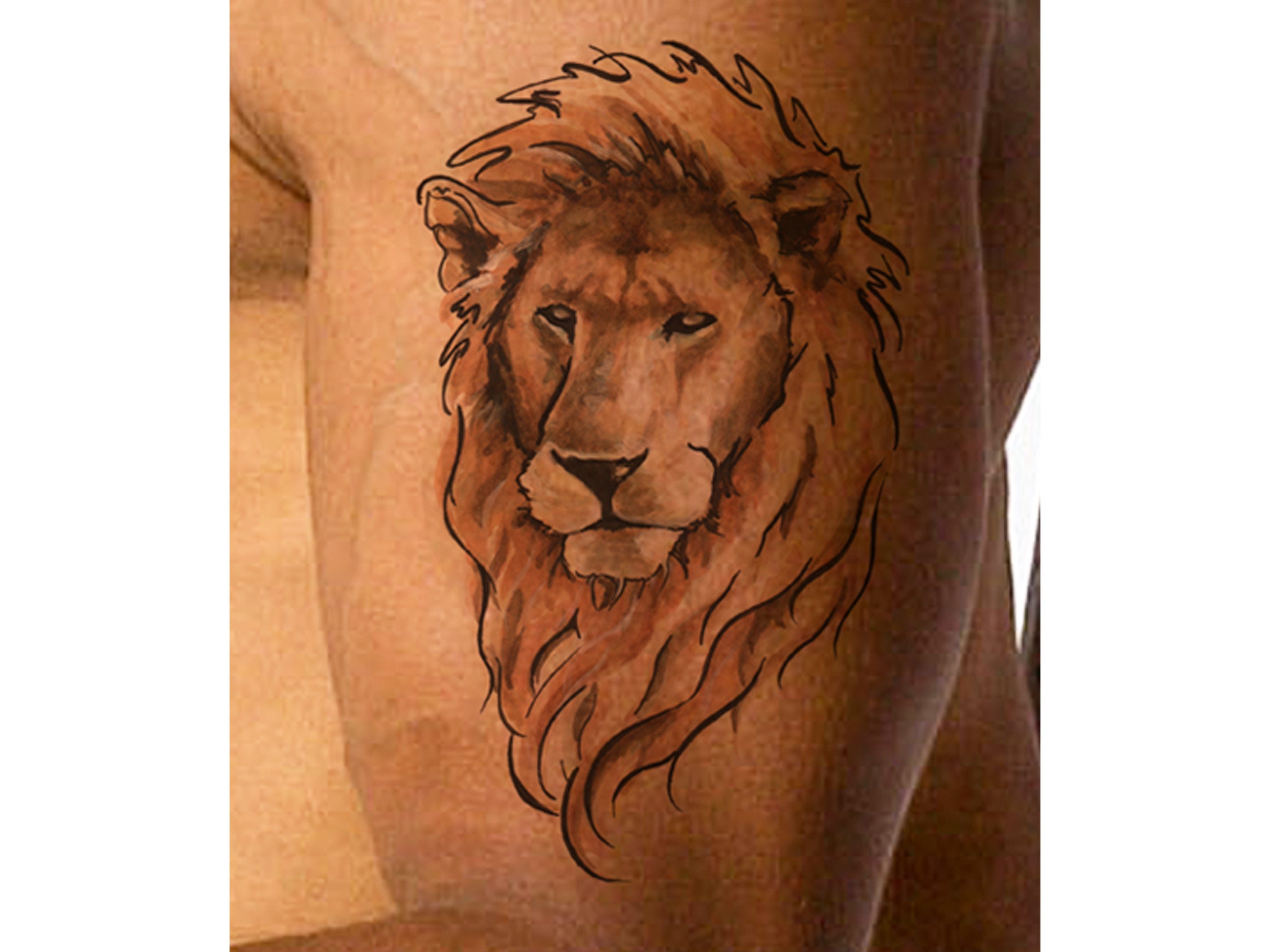 Walking Lion Temporary Tattoo (Set of 3) – Small Tattoos