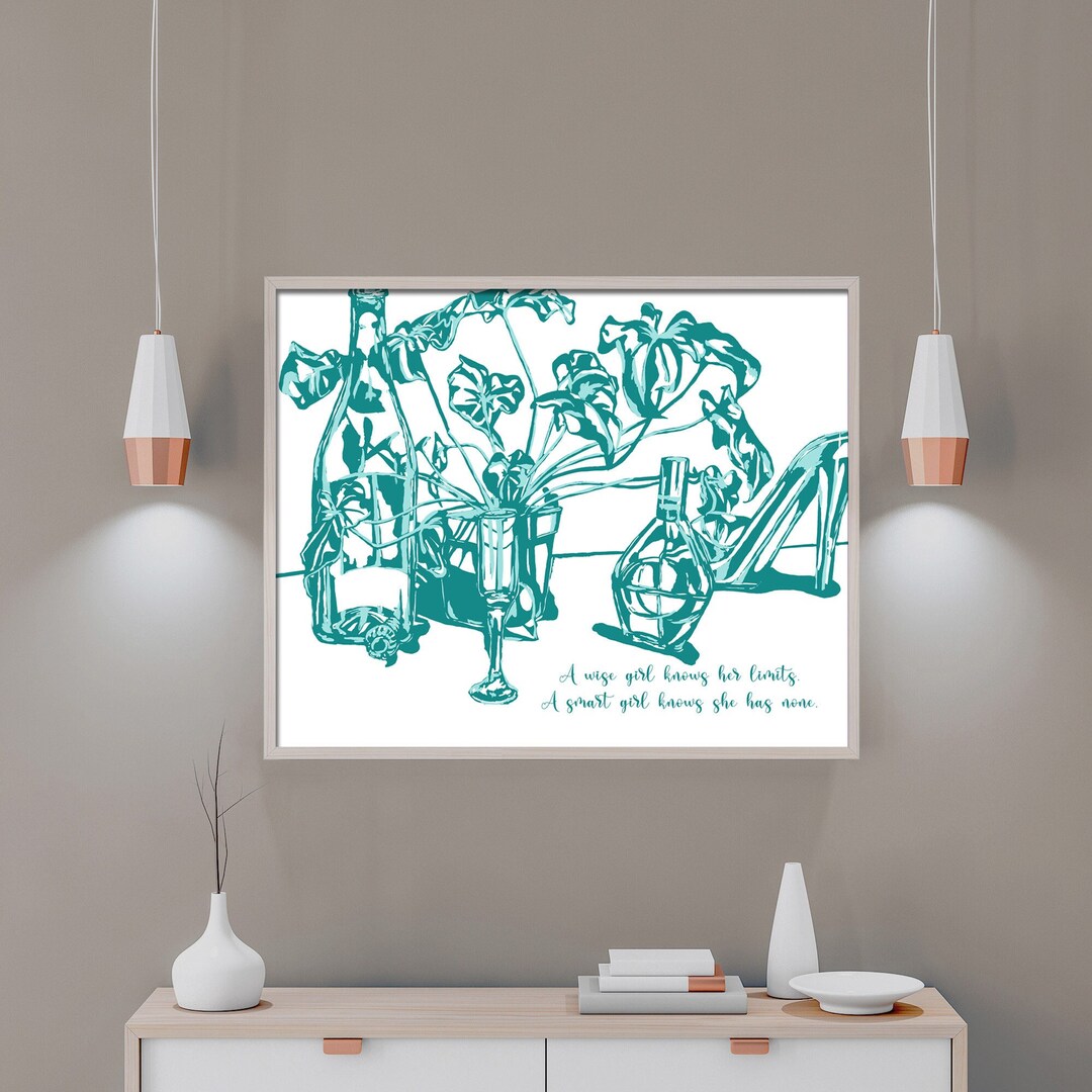Teal Dorm Room Wall Art Printable Inspirational Quote Print Girl Boss