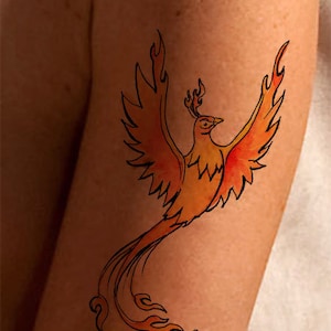 Phoenix Tattoo Design Instant Download Bird Printable Tattoo Illustration from Art Instantly