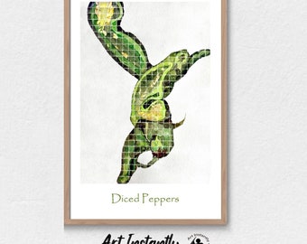 Kitchen Wall Art, Hot Pepper Poster, Printable Kitchen Decor, Kitchen Prints, Dining Room Print from Art Instantly