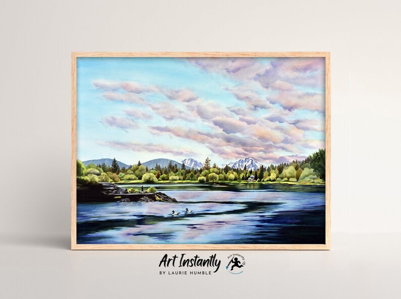 Pacific Northwest Mountain Print Bend Oregon Travel Poster Mountain