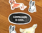 6 Sticker - Aufkleber - mit Hundemotiven - Tierschutz - Aktivismus
