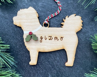 Shih Tzu Ornament, Personalized dog gifts, Custom Birch wood