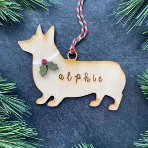 Corgi Ornament [Personalized Name Dog Gift, Stocking Stuffer, Holiday Decor, Keepsake Ornament Host Gift, Pet Memorial]