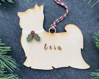 Yorkie Ornament, Yorkshire Terrier, Personalized dog gifts, Custom Birch wood