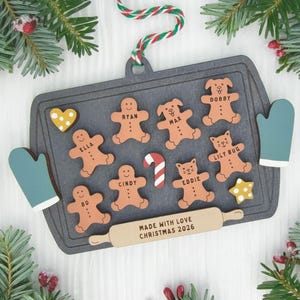 Gingerbread Ornament, Personalized Family Gifts, 2026, Include Dogs, Cats, Pets, Large Families 1-10