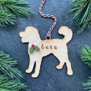 Labradoodle Ornament Doodle, [Personalized Name Dog Gift, Stocking Stuffer, Holiday Decor, Keepsake Ornament Host Gift, Pet Memorial]