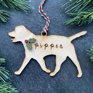 Lab ornament Labrador retriever, [Personalized Name Dog Gift, Stocking Stuffer, Holiday Decor, Keepsake Ornament Host Gift, Pet Memorial]