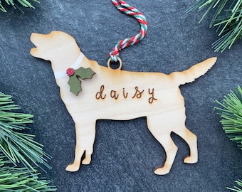 Labrador Retriever Ornament, Personalized dog gifts, Custom Birch wood