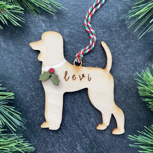 Standard poodle ornament (short cut), [Personalized Name Dog Gift, Stocking Stuffer, Holiday Decor, Keepsake Ornament Pet Memorial]