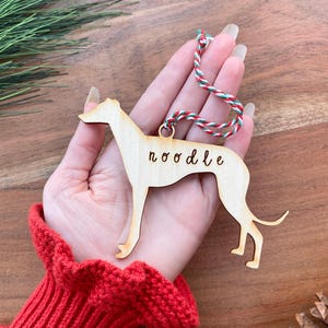 Greyhound Ornament, Personalized dog gifts, Custom Birch wood Bild 4