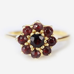 garnet rings for women, 14k garnet ring, garnet birthstone rings, vintage garnet ring, round garnet ring, red garnet ring, garnet ring gold