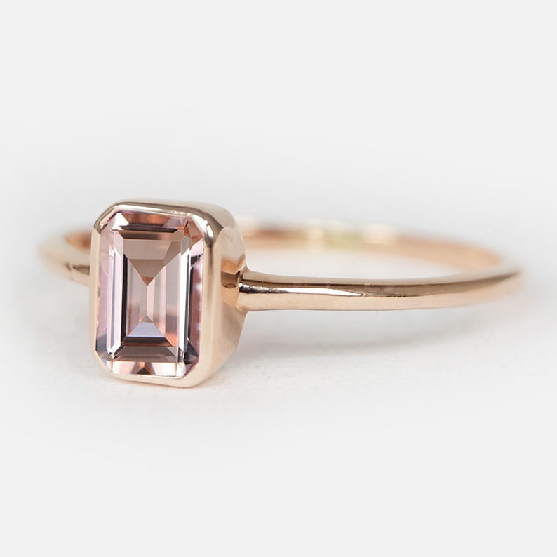 morganite rose gold ring pink morganite ring,morganite wedding ring morganite engagement ring octagon morganite ring 14kt morganite ring