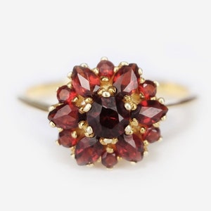 Anillo de granate marquesa, anillos de granate para mujer, anillo de granate de 14k, granate marquesa, anillo de granate rojo, anillos de granate para niña, anillo de granate natural