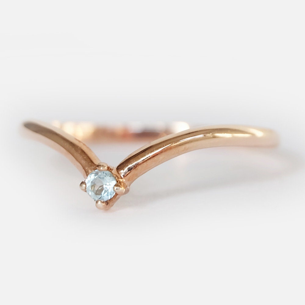 Aquamarine engagement ring promise ring march birthstone | Etsy