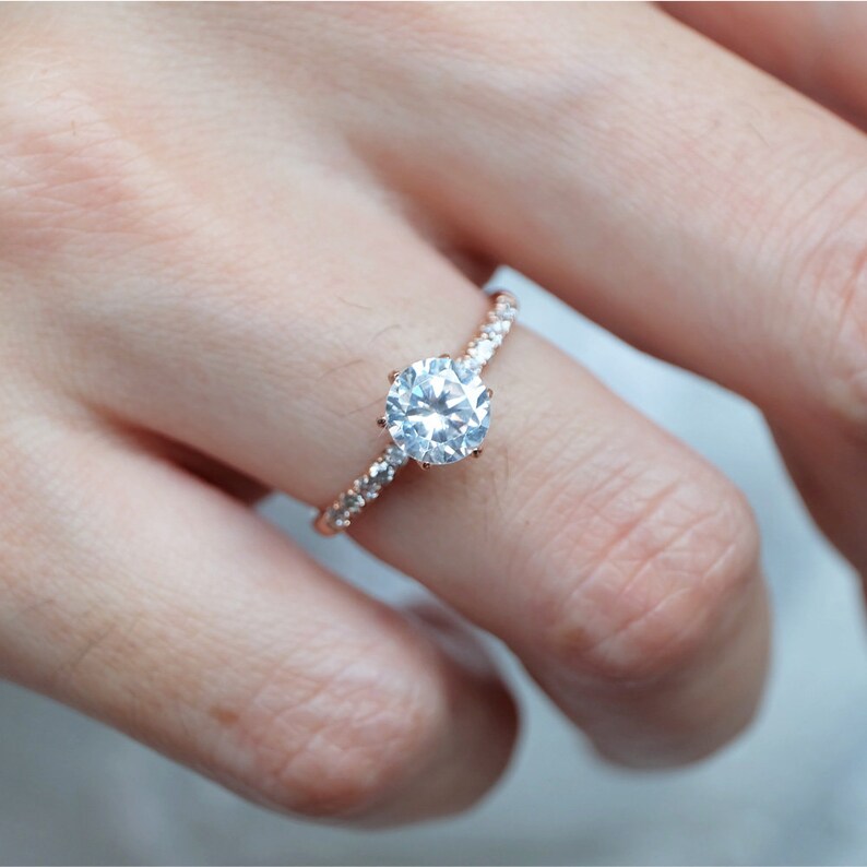 White topaz engagement ring white topaz rings for women Etsy