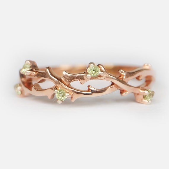 Peridot leaf ring cheap